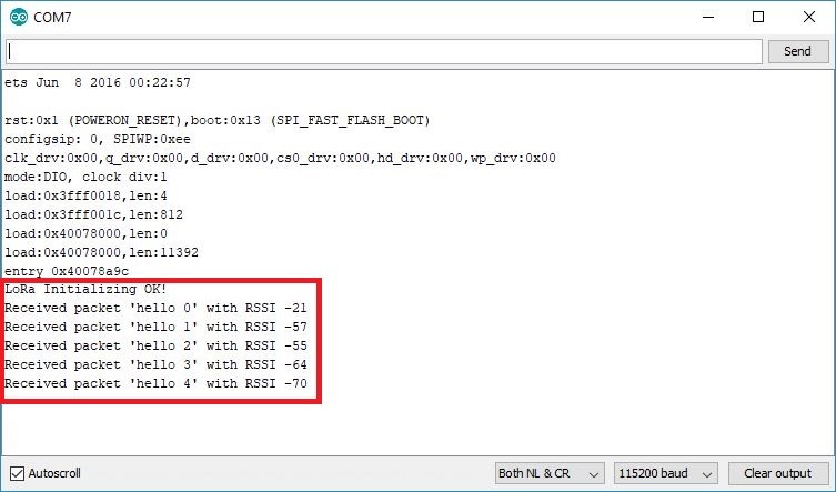serial monitor lora 2